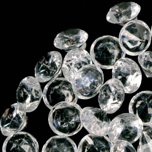 Itens Pedras decorativas diamante acrílico claro Ø1,8cm 150g decoração dispersa
