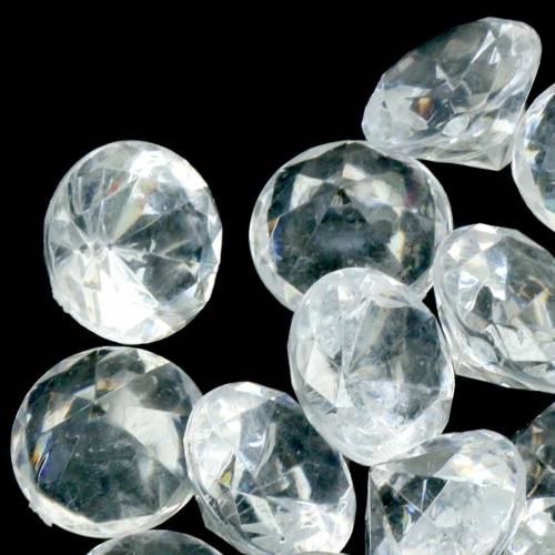 Floristik24 Pedras decorativas diamante claro Ø2,8cm 150g decoração de mesa