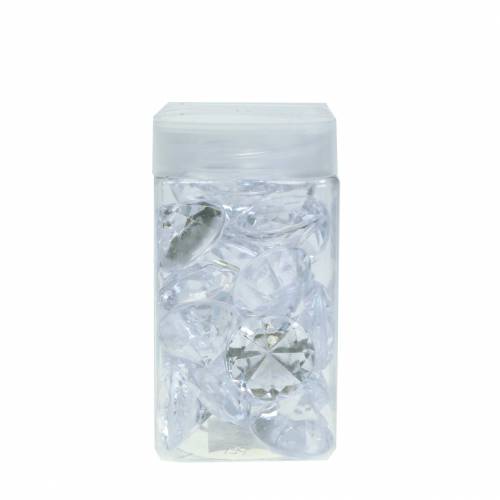 Floristik24 Pedras decorativas diamante claro Ø2,8cm 150g decoração de mesa