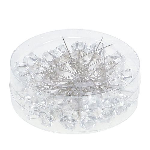 Floristik24 Agulha de diamante prata Ø10mm L6cm 36pcs