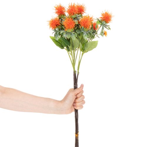 Arranjo artificial de cártamo laranja, ideal para vasos e decoração, 55 cm, 4 peças. | Floristik24.pt
