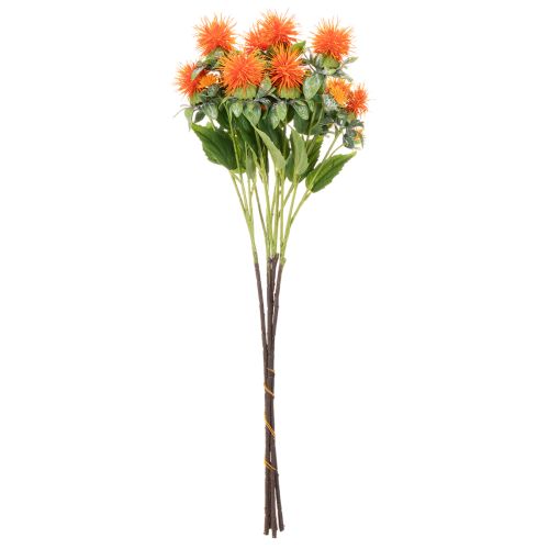 Arranjo artificial de cártamo laranja, ideal para vasos e decoração, 55 cm, 4 peças. | Floristik24.pt