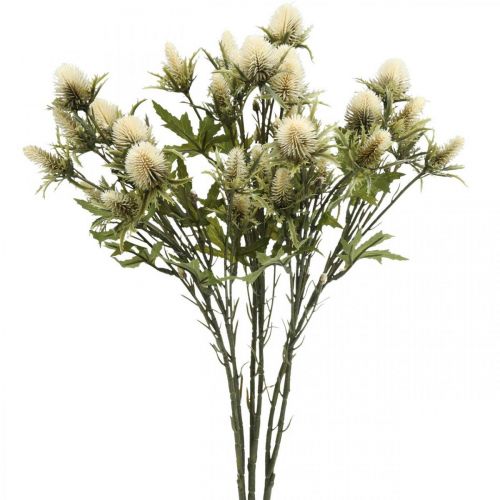 Floristik24 Creme de ramos de cardo artificial 10 cabeças de flores 68 cm 3 unidades