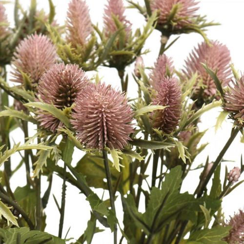 Itens Thistle Artificial Stalk Flower Pink 10 Flower Heads 68cm 3pcs