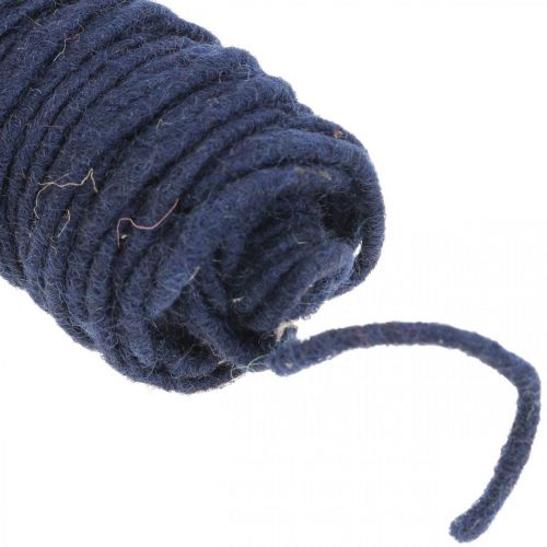 Itens Fio de pavio, cordão de feltro, cordão de feltro, cordão de lã azul 55m