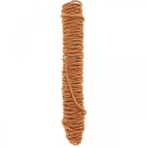 Fio de pavio cordão de feltro, cordão de feltro, cordão de lã laranja 55m