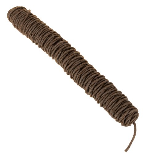 Itens Cordão de lã marrom, 55m, fio decorativo para arranjos florais e artesanato.