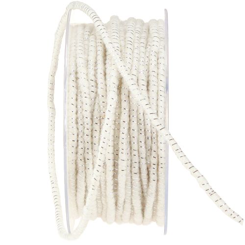 Itens Fio de pavio Glamour Branco/Prata com arame 33m