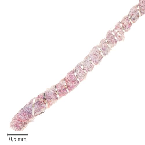 Floristik24 Cordão de lã com fios rosa e dourados, 5m x 5mm com arame, para decoração e artesanato.