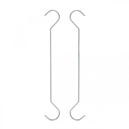 Gancho de metal, gancho duplo prateado S L20cm 5uds