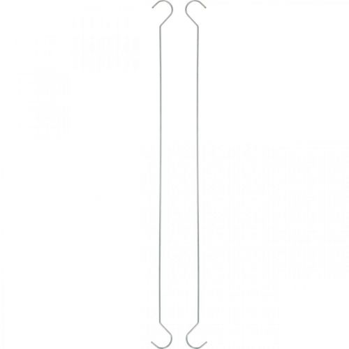 Gancho de metal, gancho duplo prata XL L40cm 5uds