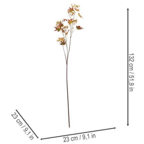 Ramo artificial de liquidâmbar no outono, com folhas e cachos de frutos, 132 cm. | Floristik24.pt