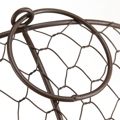 Itens Tigela de cesta de arame com alça marrom Ø35/30/25cm Conjunto de 3