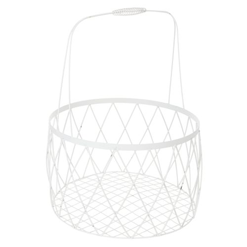 Itens Cesto de arame com alça, metal branco, Ø25/30/35cm, conjunto de 3