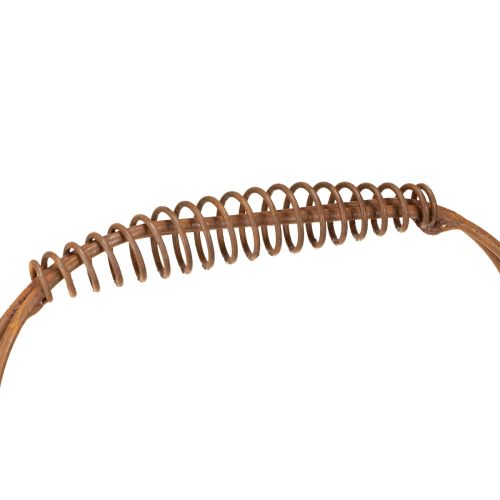 Itens Cesto oval de arame com alça, decoração de jardim, acabamento enferrujado, 30/25 cm, conjunto de 2