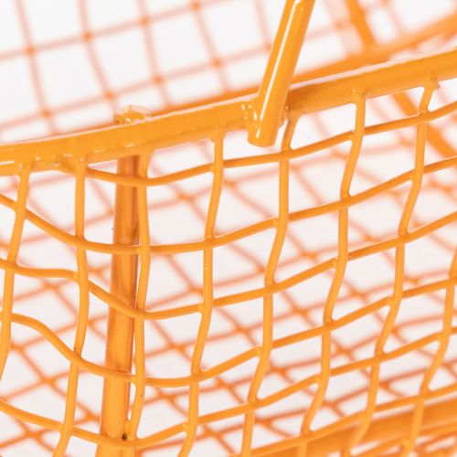 Itens Cesto de arame com alça de madeira. Design prático. Ideal para decoração de primavera, casa e escritório. 17 cm, 6 peças.