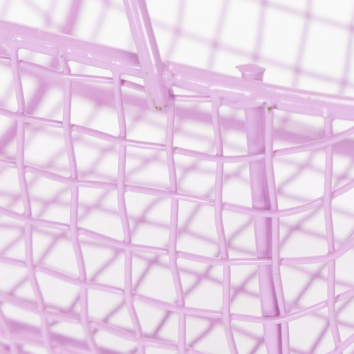 Itens Cesto de arame com alça de madeira, ideal para uma decoração moderna e elegante, 17 cm, conjunto de 6 peças.