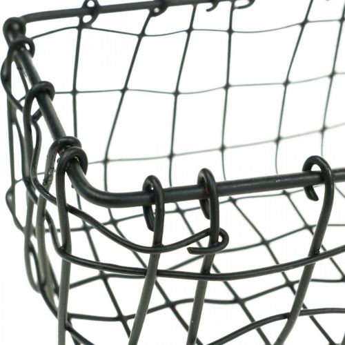 Floristik24 Mini cesta de arame, decoração de metal, cesta retangular para plantas C 13 cm H 6,5 cm 2 unidades