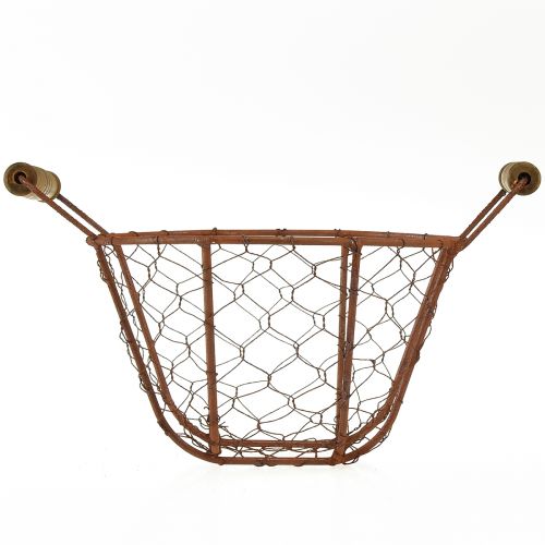 Itens Cesta de arame cesta de metal com alça madeira decoração ferrugem Ø18cm