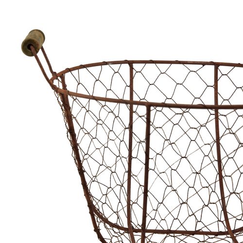 Itens Cesto de arame vintage redondo com alça cesto de metal ferrugem Ø26,5cm