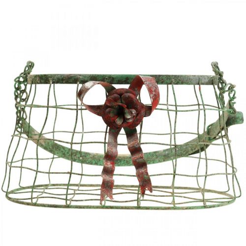 Floristik24 Saco de alça, cesta de metal, plantador de arame, cesta de plantador C 28,5 cm Alt 33 cm