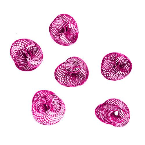 Floristik24 Rodas de arame rosa Ø4,5 cm 6 unidades