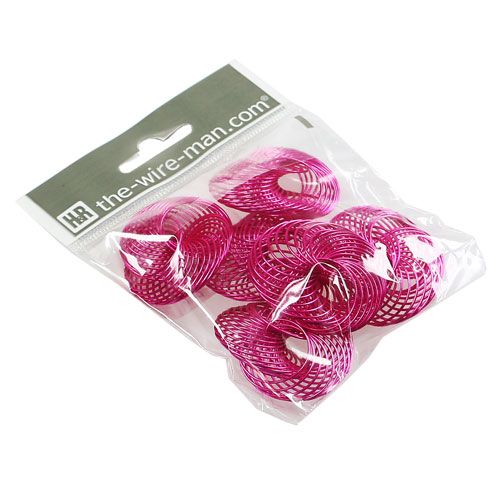 Floristik24 Rodas de arame rosa Ø4,5 cm 6 unidades