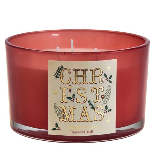 Vela de três pavios Vela perfumada de Natal em vidro cravo canela Ø13cm