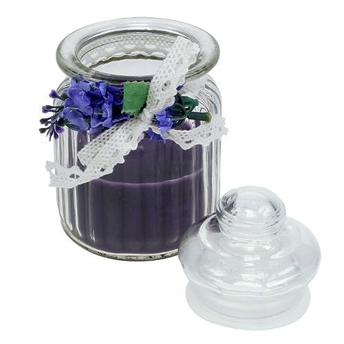 Floristik24 Vela perfumada em vidro lavanda Ø7,5cm Alt.13cm 2pcs
