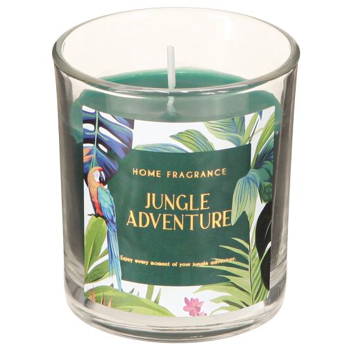Vela perfumada em frasco de vidro Vela Pepino-Eucalipto Verde Ø7cm
