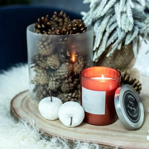 Floristik24 Vela perfumada em vidro cobre Ø7cm Alt.8,5cm 1 peça