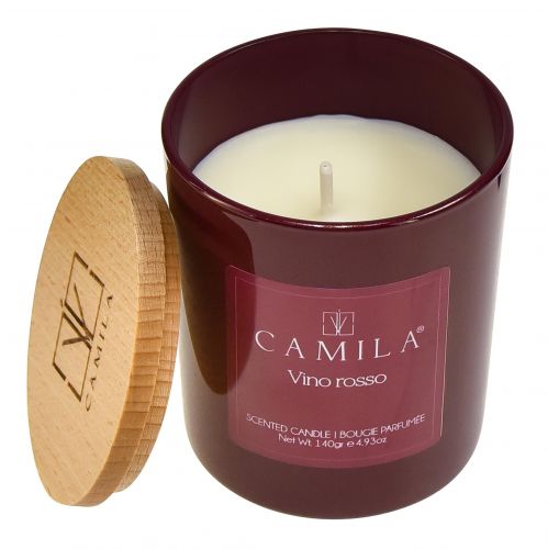 Floristik24 Vela perfumada em copo Camila vinho tinto Ø7,5cm Alt.8cm