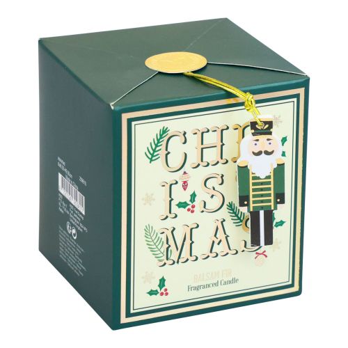 Floristik24 Vela perfumada Vela perfumada de Natal em vidro bálsamo verde abeto Ø8cm