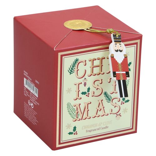 Floristik24 Vela perfumada Vela perfumada de Natal em vidro cravo canela vermelho Ø8cm