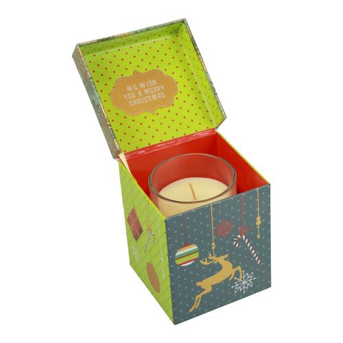 Floristik24 Vela perfumada Vela de Natal em vidro transparente Vela de Natal 7,5cm