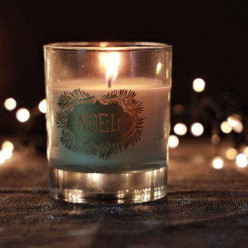 Itens Vela perfumada Vela de Natal em vidro transparente Vela de Natal 7,5cm