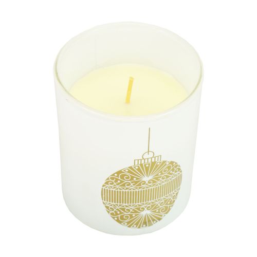 Itens Vela perfumada Vela de Natal em vidro Vela de Natal branca 7,5 cm