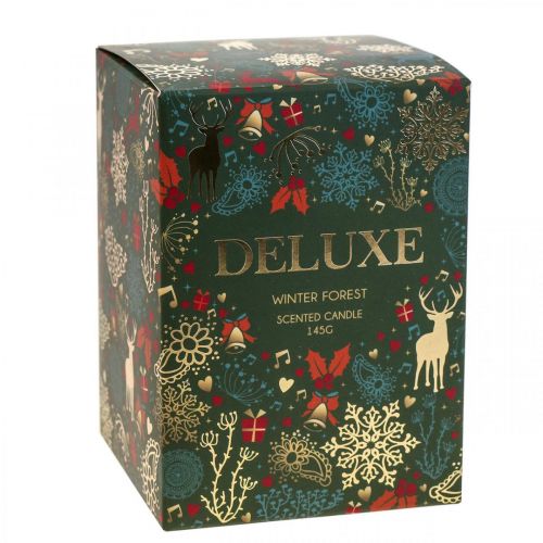 Floristik24 Vela perfumada Natal inverno floresta vela vidro verde Ø7/H8cm