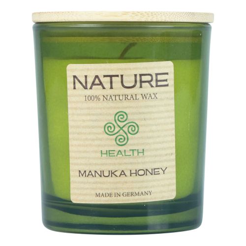 Itens Vela perfumada em vidro vela de cera natural Manuka Honey 85×70mm