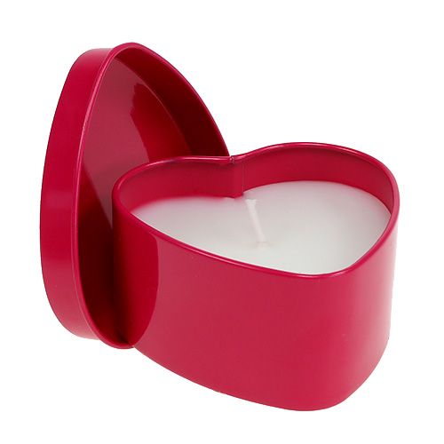 Floristik24 Vela perfumada em formato de coração rosa 7 cm x 3,5 cm 1p