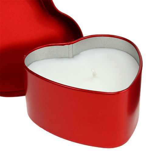 Floristik24 Velas perfumadas em formato de coração rosa / vermelho 7 cm x 3,5 cm 2 unidades