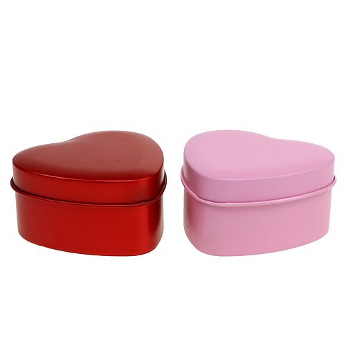 Floristik24 Velas perfumadas em formato de coração rosa / vermelho 7 cm x 3,5 cm 2 unidades