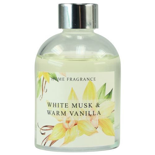 Itens Varas perfumadas fragrância ambiente vidro baunilha almíscar branco 100ml
