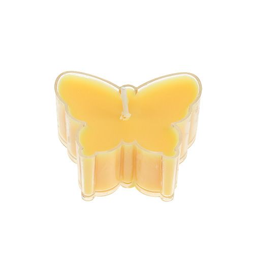 Floristik24 Borboleta de chá perfumada Ø4,8 cm H2 cm amarelo 6 unidades