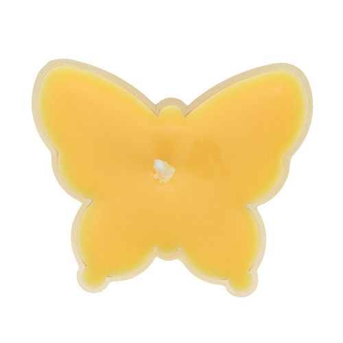 Floristik24 Borboleta de chá perfumada Ø4,8 cm H2 cm amarelo 6 unidades