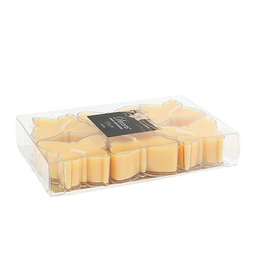 Floristik24 Borboleta de chá perfumada Ø4,8 cm H2 cm amarelo 6 unidades