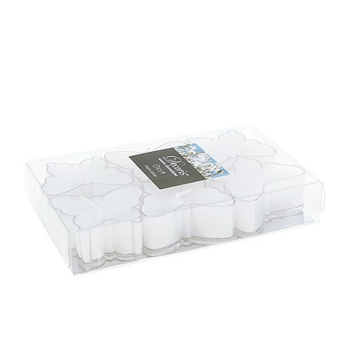 Floristik24 Borboleta de chá perfumada Ø4,8 cm H2 cm branco 6 unidades