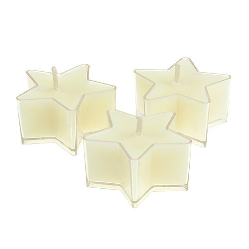 Floristik24 Creme perfumado em forma de estrela com luz de chá Ø4cm 6 unidades