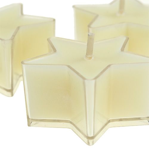 Floristik24 Creme perfumado em forma de estrela com luz de chá Ø4cm 6 unidades