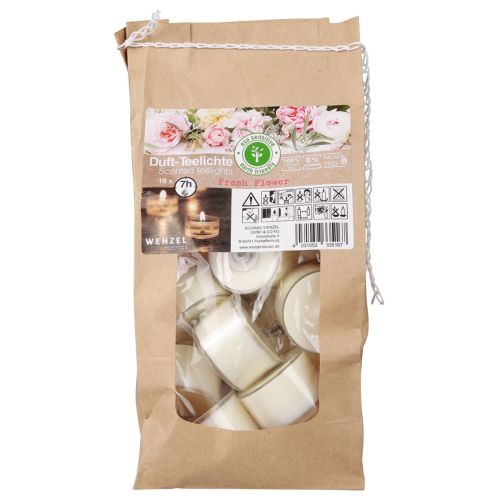 Itens Luzes de chá perfumadas Flor Fresca Luzes de chá perfumadas brancas Ø25cm 7h 18 un